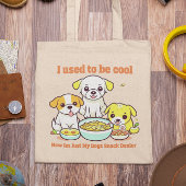 Grappig schattig hond moeder cadeau canvas winkele tote bag