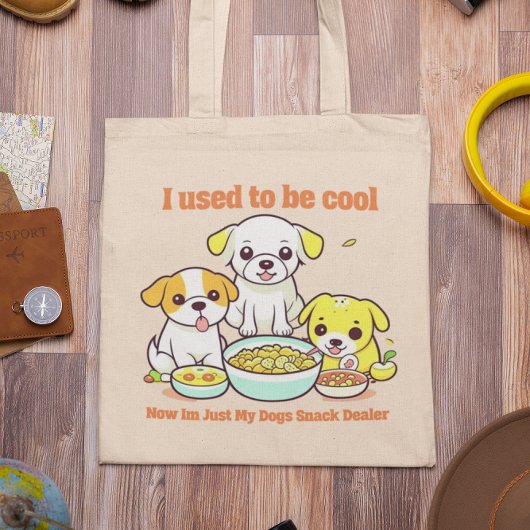 Grappig schattig hond moeder cadeau canvas winkele tote bag