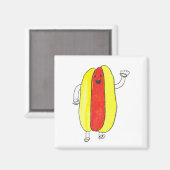 Grappig schattig hot dog kawaii magneet (Voorkant / Achterkant)
