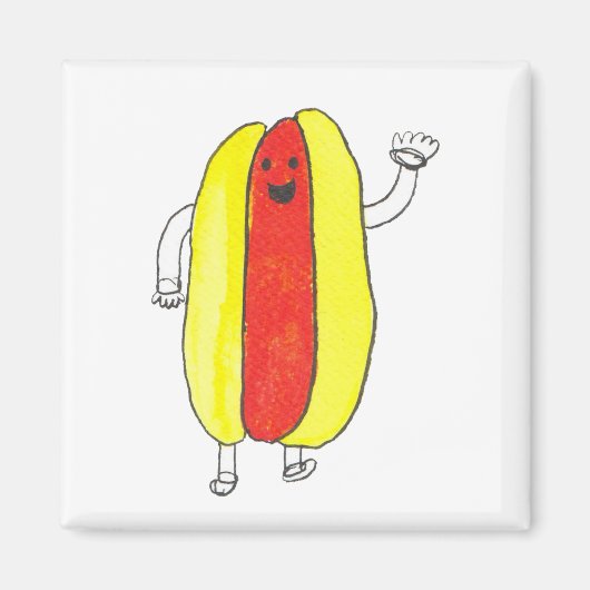 Grappig schattig hot dog kawaii magneet (Voorkant)