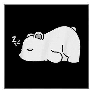 Grappig Schattig IJsbeer Moe Slapend Arctisch Dier Perfect Poster