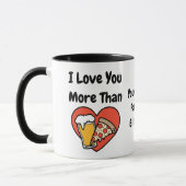 Grappig Schattig Ik Hou Meer van Jou dan van Pizza Mok (Links)