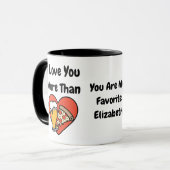 Grappig Schattig Ik Hou Meer van Jou dan van Pizza Mok (Voorkant links)