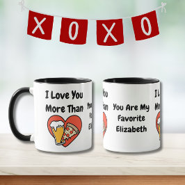 Grappig Schattig Ik Hou Meer van Jou dan van Pizza Mok
