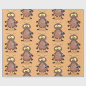 Grappig schattig kakkertekenfilm cadeaupapier (Vlak)