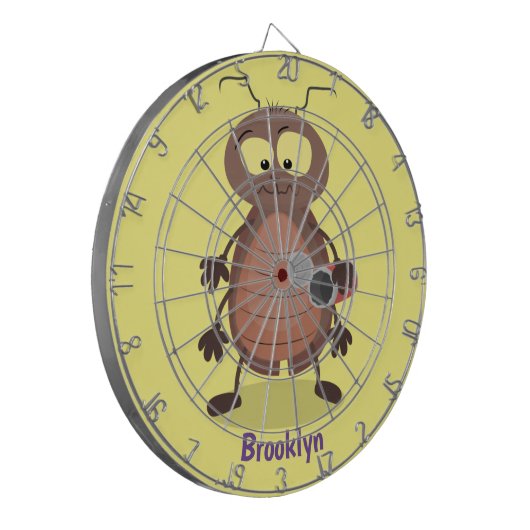 Grappig schattig kakkertekenfilm dartbord (Voorkant Links)