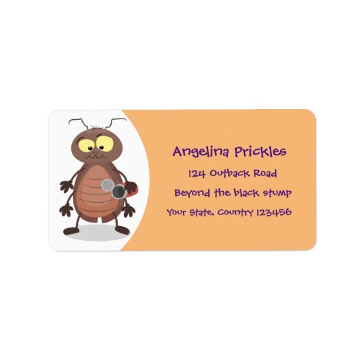 Grappig schattig kakkertekenfilm etiket (Voorkant)