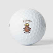 Grappig schattig kakkertekenfilm golfballen (Voorkant)
