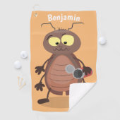 Grappig schattig kakkertekenfilm golfhanddoek (Insitu)