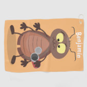 Grappig schattig kakkertekenfilm golfhanddoek (Horizontaal)