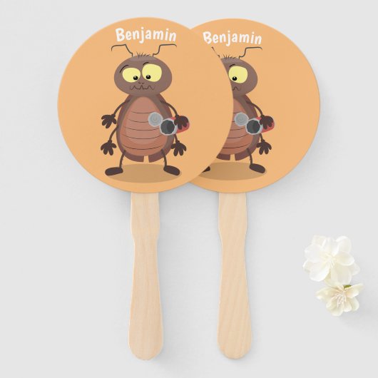 Grappig schattig kakkertekenfilm handwaaier (Voorkant en achterkant)