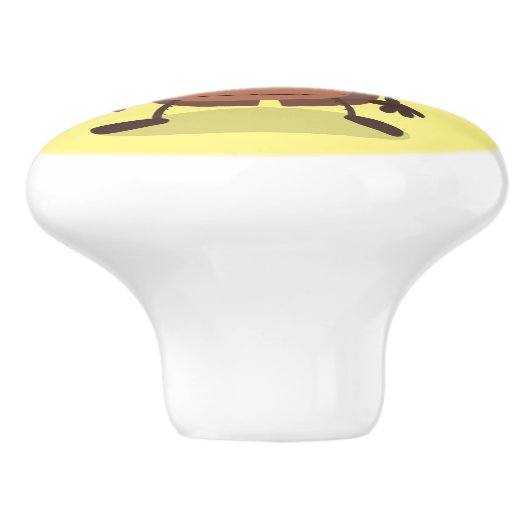 Grappig schattig kakkertekenfilm keramische knop (Zijkant)