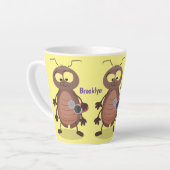 Grappig schattig kakkertekenfilm latte mok (Linkerhoek)