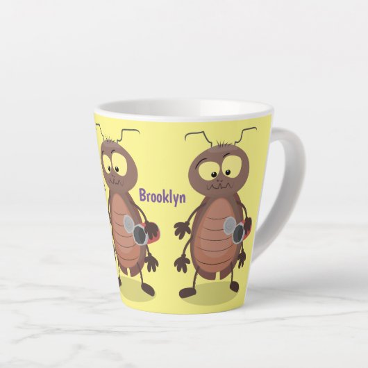 Grappig schattig kakkertekenfilm latte mok (Rechterhoek)