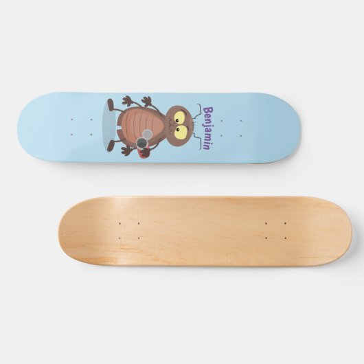 Grappig schattig kakkertekenfilm persoonlijk skateboard (Horizontaal)