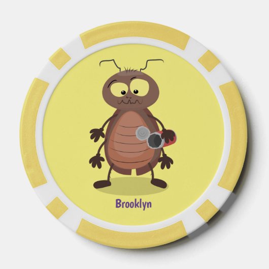 Grappig schattig kakkertekenfilm poker chips (Achterkant)