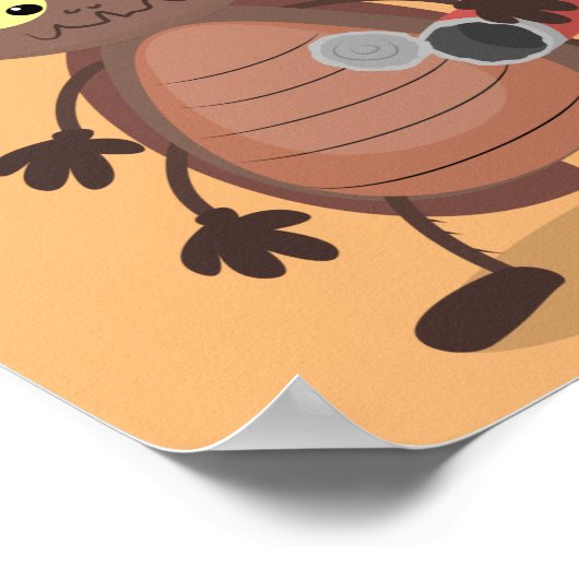 Grappig schattig kakkertekenfilm poster (Hoek)