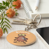 Grappig schattig kakkertekenfilm sleutelhanger (Zijkant)