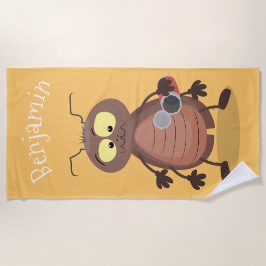 Grappig schattig kakkertekenfilm strandlaken (Voorkant)