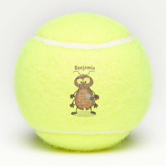 Grappig schattig kakkertekenfilm tennisballen (Achterkant)