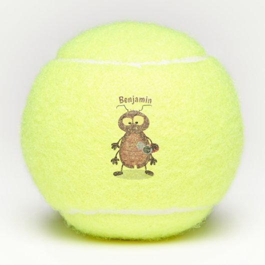 Grappig schattig kakkertekenfilm tennisballen (Voorkant)