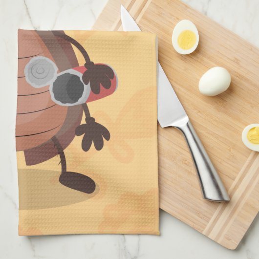 Grappig schattig kakkertekenfilm theedoek (Quarter Fold)