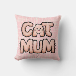 Grappig schattig "kat mum" harige whiskers moederd kussen