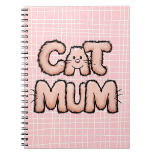 Grappig schattig "kat mum" harige whiskers moederd notitieboek