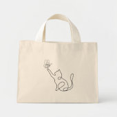 Grappig schattig kattenspel met een vlinder mini tote bag (Voorkant)