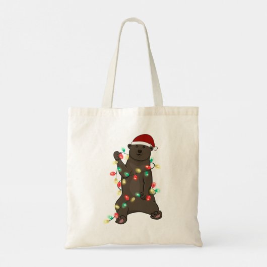 Grappig schattig kerst Beer Tote Bag (Achterkant)