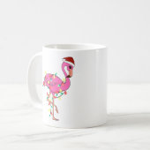 Grappig schattig kerst flamingo koffiemok (Voorkant links)