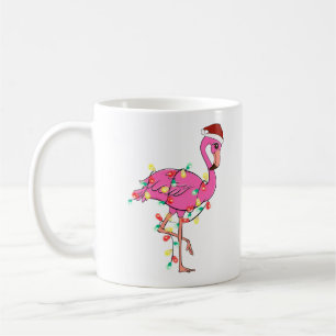 Grappig schattig kerst flamingo koffiemok