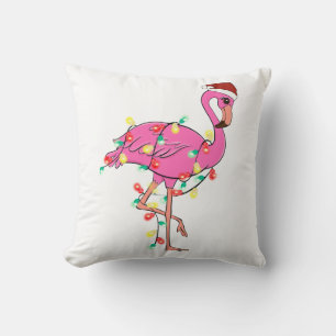 Grappig schattig kerst flamingo kussen