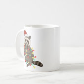 Grappig schattig kerst racoon koffiemok (Voorkant links)