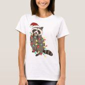 Grappig schattig kerst racoon t-shirt (Voorkant)