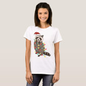 Grappig schattig kerst racoon t-shirt (Voorkant volledig)