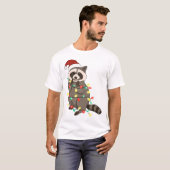 Grappig schattig kerst racoon t-shirt (Voorkant volledig)