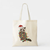 Grappig schattig kerst racoon tote bag (Achterkant)
