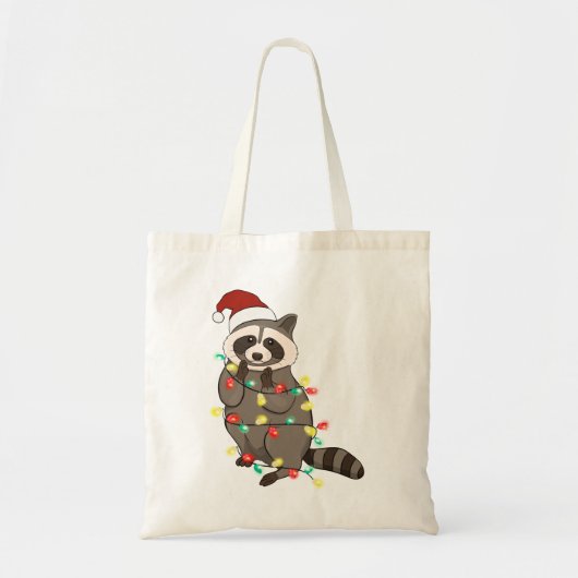 Grappig schattig kerst racoon tote bag (Voorkant)