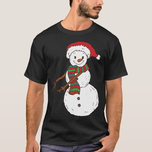 Grappig schattig kerst sneeuwpop T-shirt (Voorkant)