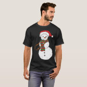 Grappig schattig kerst sneeuwpop T-shirt (Voorkant volledig)
