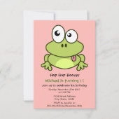 Grappig schattig kikker cartoon kids verjaardagsfe kaart (Voorkant)