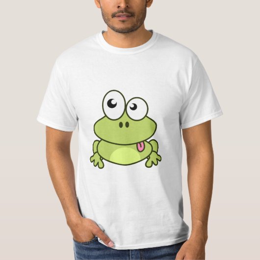 Grappig schattig kikker cartoon man t-shirt (Voorkant)