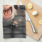 Grappig schattig koe gezicht land humor boeren theedoek (Quarter Fold)