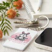 Grappig schattig konijn met yoga. sleutelhanger (Voorkant Rechts)