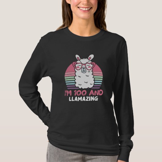 Grappig Schattig Llama 100ste verjaardagscadeau vo T-shirt (Voorkant)