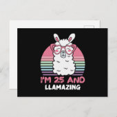 Grappig Schattig Llama 25e verjaardagscadeau voor  Briefkaart (Voorkant / Achterkant)