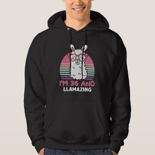 Grappig Schattig Llama 36e verjaardagscadeau voor  Hoodie (Voorkant)