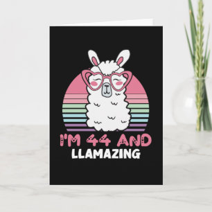 Grappig Schattig Llama 44e verjaardagscadeau voor  Kaart