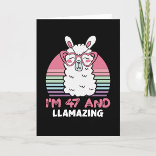 Grappig Schattig Llama 47e verjaardagscadeau voor  Kaart